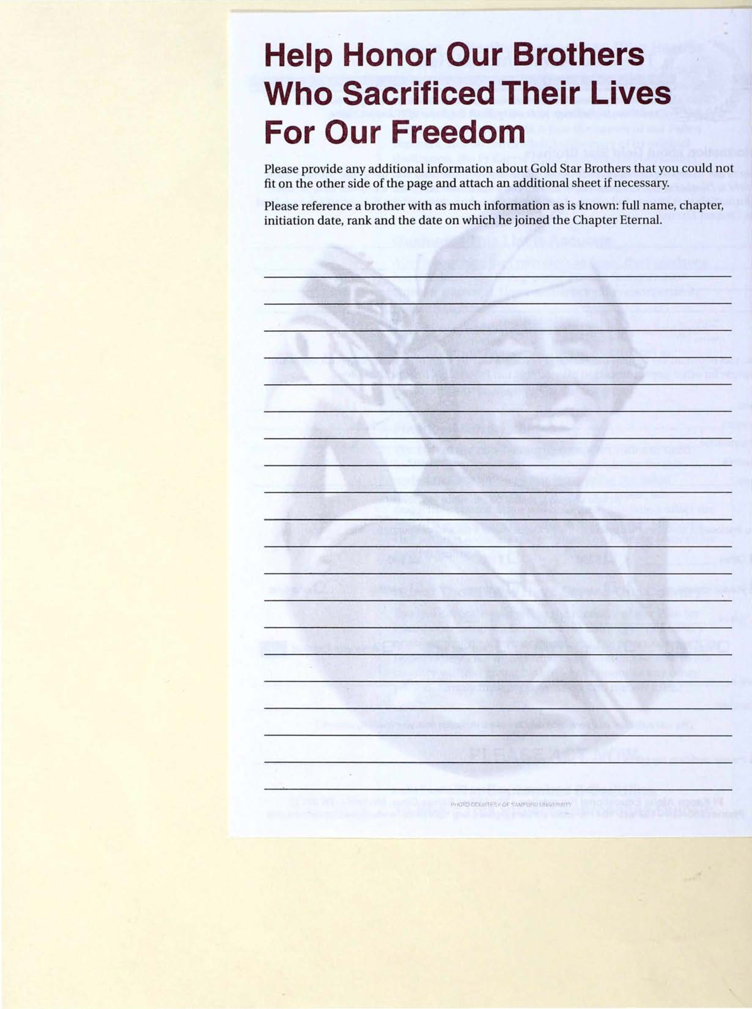 Help Honor Our Brothers Who Sacrificed Their Lives for Our Freedom